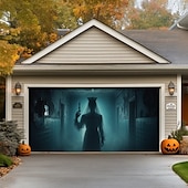 billige Halloween dekorasjon-Halloween Utendørs Garasje Dørtrekk Spøkelsesbrud Bedriftskaller Banner Stort Teppe Bakgrunns Dekorasjon Ferie Utendørs Garasje Dør Hjemme Vegg Dekorasjoner