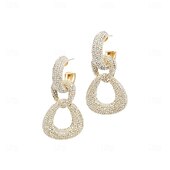 voordelige Oorbellen-Dames Zirkonia Oorknopjes meetkundig Kostbaar Modieus Uniek ontwerp Gesimuleerde diamant oorbellen Sieraden Zilver / Gouden Voor Bruiloft Feest Valentijnsdag Straat 1 paar