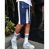 baratos Shorts de moletom-Homens calções atléticos Shorts de moletom Calção Shorts de verão Bolsos Cintura elástica Com Cordão Bloco de cor Conforto Respirável Curto Ao ar livre Esportes Clássico Casual Preto Amarelo