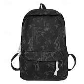 preiswerte College-Rucksäcke-Ästhetischer Canvas-Rucksack für Damen mit Bambus-Print – leichte Schultasche für Teenager und Studentinnen