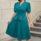 tanie Sukienki-Retro / vintage Lata 50. Rockabilly Południe Sukienka z linii Rozkloszowana sukienka Puszysta Krój A Damskie Formalny Biuro / praca Impreza w stylu retro Dla dorosłych Sukienka Wiosna i lato