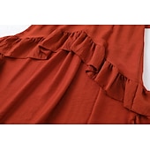 levne Boho šaty-Dámské Midi šaty Boho šaty Westernové šaty Módní Moderní Venkovní Dovolená Jdeme ven Běžný Bez vzoru Dlouhý rukáv Do V Kaštanově hnědá Léto