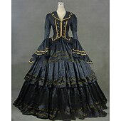 economico Vestiti-Abito Rococò Vittoriano 18° Secolo Lunghezza al pavimento Vestito Costume da festa Mascherata Taglie Forti Normale Su misura Ad aletta Vintage Costume Per donna Reale Feste Balli di fine anno