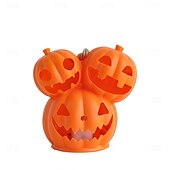 お買い得  ハロウィン室内-ハロウィンかぼちゃランタン 光る装飾小道具 3頭ミュータントかぼちゃランタン 雰囲気のある飾りランプ 1個