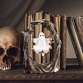 Недорогие Хэллоуинские висячие и настольные украшения-Фигурка-качели на Хэллоуин, качающаяся тень, привидение на качелях из дерева, забавное украшение в виде привидения из смолы для рабочего стола, книжной полки, сада &amp;украшение патио