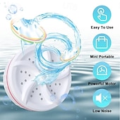 economico Articoli per la casa-Mini lavatrice e lavastoviglie portatile automatica piccola turbo centrifuga lavatrice per calzini biancheria intima contenitore per borotalco comodo compatto aiutante per il bucato