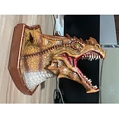 levne Halloween-Socha draka s LED kouřovým efektem, 3D nástěnná umělecká závěsná socha pro zahradu nebo domácí dekoraci