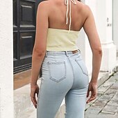 levne Pevné barvy-Dámské Rolák Na běžné nošení Pevná barva Tlustý Tričkový Pletený Bez rukávů Crop Tops Plést Denní Dovolená Jdeme ven Černá Meruňková Podzim Zima
