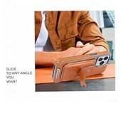 billige iPhone-etuier-telefon Etui Til iPhone 16 Pro Max Plus iPhone 16 iPhone 15 Pro Max Plus iPhone 15 iPhone 14 Pro Max Plus iPhone 13 Pro Max Mini Bakdeksel med stativ Kortspor Støtsikker Kontor / Bedrift TPU PU lær