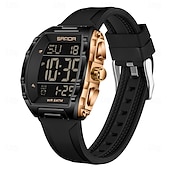 abordables Montres numériques-Sanda 6286 Montre électronique pour étudiant de type tonneau de vin Réveil multifonctionnel Montre numérique électronique pour étudiant Réveil