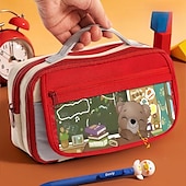 economico astucci e portapenne-Astuccio portapenne alla moda per bambini, design creativo, colore unito, cancelleria, album, materiale scolastico per bambini