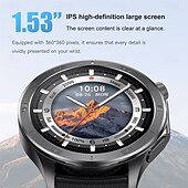 זול שעונים חכמים-שעון חכם x2 מקס 1.53 אינץ&#039; מסך AMOLED HD עם מצפן Bluetooth קצב לב גשש כושר עמיד למים IP68