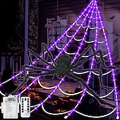 baratos Halloween interno-1 peça de lâmpada triangular luminosa de Halloween de 5m * 4,8m, roxa, laranja, aaa, à prova d&#039;água, com caixa de bateria, controle remoto, 250 contas de LED, luzes de decoração para pátio interno e