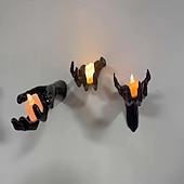 levne Halloweenové závěsné a stolní dekorace-3 ks halloweenské nástěnné dekorace strašidelné ruce držák na svíčky závěsný háček kolekce strašidelný duch ruka úložná police dekorace