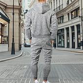 economico Tute basic-Per uomo Tuta da Ginnastica Set di abiti Set di felpe con cappuccio Felpa con Cappuccio All&#039;aperto Quotidiano Sportivo Con zip Tasca Coulisse Semplice Rosso bordeaux Blu Grigio chiaro Poliestere