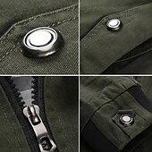 preiswerte Cargo-Jacken-Herren Leichte Jacke Cargo-Jacke Freizeitjacke Urlaub Täglich Tasche Frühling Herbst Einfach Mode Klassisch Stehkragen Regulär Schwarz Wein Khaki Armeegrün Dunkelblau Jacken