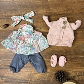 abordables Conjuntos de Ropa y Accesorios para Muñecas-Bolsa de material para cambiar ropa de muñeca Waldorf, conjunto de personalidad, muñeca Waldorf hecha a mano para regalo de Navidad.