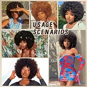 economico Parrucche storiche-Parrucche afro per donne nere, parrucca afro riccia crespa anni &#039;70 con frangia, parrucche soffici ed enormi, capelli sintetici per cosplay quotidiani e feste, 14 pollici