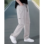 economico Pantaloni cargo-Per uomo Pantaloni Cargo Pantaloni Elastico in vita Coulisse Multi-tasche Semplice Mimetico Indossabile All&#039;aperto Quotidiano Campeggio &amp; Escursionismo Moda Classico Nero Verde militare