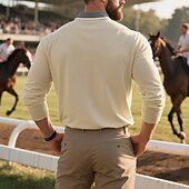 preiswerte Klassisches Poloshirt für Herren-Herren Golfshirt Golf Poloshirts Arbeit Lässig Revers Kurzarm Basic Modern Farbblock Knöpfe Frühling Herbst Normale Passform Aprikose Schwarz Weiß Gelb Rote Marineblau Golfshirt