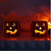 halpa Halloween sisätiloissa-1 kpl halloween-kurpitsan muotoinen led-elektroninen kynttilävalo sisä- ja ulkotiloihin juhla-makuuhuoneen ravintolan juhlava tunnelma koristevalo