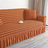 cheap Sofa Cover-3D Bubble Lattice Elegant Stretch Sofa Cover Loveseat Cover Couch Cover Spandex Elastic Sofa Slipcover Protector with Skirt