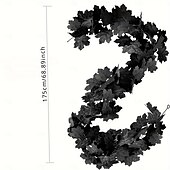abordables Halloween-Guirlande de feuilles d&#039;érable artificielles noires en plastique, lot de 2, 68,89 $ - polyvalente, aucune électricité nécessaire, fausses feuilles d&#039;automne pour la décoration intérieure, les mariages