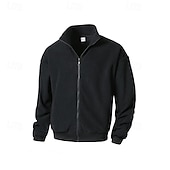 cheap Fleece &amp; 3 in 1 Jackets-Men&#039;s Fleece Jacket Winter Jacket Thermal Jacket Winter Outdoor Thermal Warm Top Dark Grey Black Green Khaki