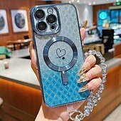levne Pouzdra pro iPhone-telefon Carcasă Pro iPhone 16 Pro Max iPhone 15 Pro Max iPhone 16e iPhone 14 Pro Max iPhone 13 Pro Max Zadní kryt s Lanyardem Podpora bezdrátového nabíjení Nežloutnoucí Zářící barvy Uhlíkové vlákno