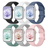 abordables Bracelets Apple Watch-6 Trousses Bracelet Sport Compatible avec Bracelet Apple Watch 38mm 40mm 41mm 42mm 44mm 45mm 49mm Mignon Silicone Bracelet de remplacement pour iwatch Ultra 2 Série 9 8 7 SE 6 5 4 3 2 1
