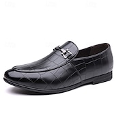 voordelige Loafers-Groene instappers met krokodillenmotief voor heren – casual zakelijke stijl, comfortabele schoenen van imitatieleer voor op kantoor en dagelijks gebruik