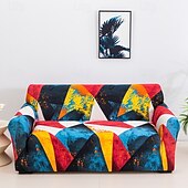 cheap Sofa Cover-Elastic Sofa Cover With Geometry Print Stretchable Living Room Sofa Combination Horizontal Sofa Cover for 1/2/3/4 Seats Suitable for All Seasons