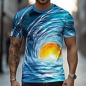 ieftine Tricouri 3D-Bărbați 3D Print Ocean #D Tricou Manșon scurt Tricou Tipărire 3D Stil Nautic Cămașă Exagerat Designer Petrecere Stradă Concediu Albastru 3# Albastru 2# Albastru 1# Vară Primăvară Toate Sezoanele