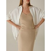 olcso Ingek-női 100% lenvászon ing elegáns vintage mindennapi hosszú ujjú inggallér normál felsők munkahelyi mindennapi ünnepi krémsárga törtfehér nyár tavasz ősz