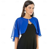 cheap Cape-Shawl and Wraps for Evening Dress Chiffon Shawls Wedding Shrug Guest Bridesmaid Cape Scarves for Womens