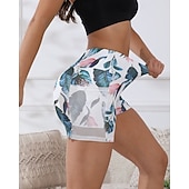 economico Shorts e motociclisti da yoga-Per donna Shorts da yoga Shorts da allenamento con tasche Controllo addominale Vita Alta Palestra Atletico Pilates Pantaloni Stampa Bianco Gli sport Abbigliamento sportivo Vestibilità aderente