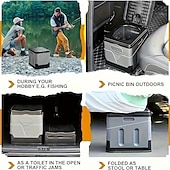 お買い得  キャンプ用品-ゴミ箱付きポータブル車用トイレ - 耐久性のあるPP素材で、RVや屋外キャンプに最適 &amp;緊急事態 - 換気スリットを備えた洗練されたデザインのRVトイレ