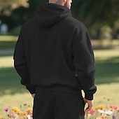 abordables sudaderas basicas hombre-Hombre Sudadera Sudadera con capucha y cremallera de un cuarto Sudadera con capucha de lana Negro Blanco Azul Marino Caqui Gris Claro Con Capucha Plano Bolsillo Cremallera de un cuarto Deporte Diario