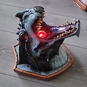levne Halloween-Socha draka s LED kouřovým efektem, 3D nástěnná umělecká závěsná socha pro zahradu nebo domácí dekoraci