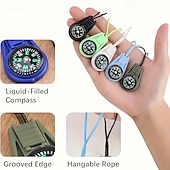 abordables Équipement de Camping-6 mini boussoles étanches avec cordons réglables - 10 options de couleurs, conception durable pour la randonnée, le camping, l&#039;exploration - cadeau de plein air idéal pour les aventuriers, équipement