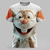 cheap Animal Print T shirts-Men&#039;s Animal 3D T Shirt Short Sleeve T shirt 3D Print Crew Neck Shirt Fashion Exaggerated Daily Party Holiday White 1 White 2 White 3 Summer Spring All Seasons Clothing Apparel S M L XL XXL XXXL