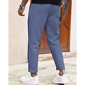 levne Kalhoty chinos-Pánské Upnuté Kalhoty Kalhoty chinos Šňůrky Kapsy Bez vzoru Pohodlné Po kotníky Denní Obchod Práce Módní Klasický styl Vodní modrá Černá Lehce elastické
