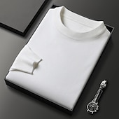 abordables Pull col rond-Homme Pull Pull Tricoté Côtelé Tricoter Hauts Réguliers Tricoté Uni Col ras du cou Mode Basique Vacances Tenue quotidienne Vêtement Tenue Automne Hiver Chameau Vin S M L