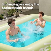 cheap Pools, Hot Tubs &amp; Supplies-1pc Large Ocean Themed Inflatable Swimming Pool with Marine Life Design (Turtles, Clownfish, Seahorses) - No Electricity Needed, Easy Setup &amp; Portable PVC Pool for Beach, Parties, Weddings, Music Fest