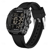 abordables Montres numériques-Sanda 6286 Montre électronique pour étudiant de type tonneau de vin Réveil multifonctionnel Montre numérique électronique pour étudiant Réveil