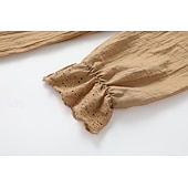 abordables Robes Bohémiennes-Femmes Mini Robe Robe bohème Robe occidentale Mode Classique Extérieur Vacances Fête Coupe régulière Uni manche longue Col en V Kaki Été