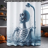 levne Halloween koupel-Halloweenský sprchový závěs s háčky, polyesterový, pratelný, voděodolný, vzorovaný, koupelnová vana, dekorace