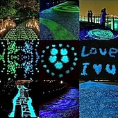economico Forniture per eventi e feste-20000 pezzi di ciottoli di resina luminescenti al buio, ghiaia decorativa durevole per giardino, vialetto, acquario, decorazione per feste all'aperto e al chiuso