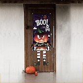 cheap Halloween Outdoor Decor-Halloween Hanging Fan Flag Bunting Outdoor Flag for Outdoor Halloween Yard Fence Hanging Spooky Pumpkin Banner Flag Table Decor Fall Room Decor Aesthetic Halloween Birthday Party Decor