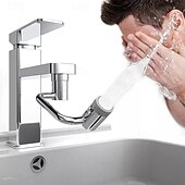 cheap Kitchen Utensils &amp; Gadgets-U-Shape Universal Faucet Splash Proof Extender with Rotatable Joint C Type Mechanical Arm Design for Bathroom Sink Water Saving Bubbler Tap Attachment for Easy Washing